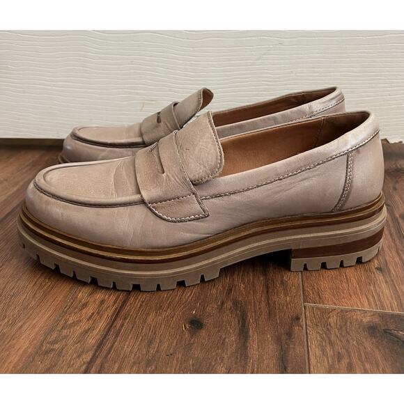 MIZ MOOZ Women's Legend Beige Antique Burnished Leather Lug Sole Loafer Shoes 40 - Picture 7 of 13